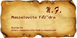 Maszalovits Fédra névjegykártya